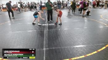 85 lbs Round 3 - Nicholas Nordstrom, Cobra Wrestling Club vs John Mcdougald, Not Attached