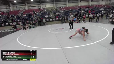 74 lbs 1st Place Match - Casen Becker, Black Fox Wrestling Academy vs Liam Chavez, Stout Wrestling Academy