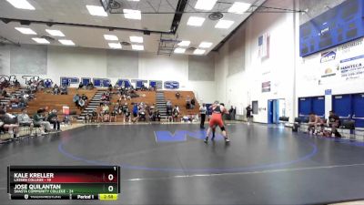 285 lbs 2nd Wrestleback (16 Team) - Kale Kreller, Lassen College vs Jose Quilantan, Shasta Community College