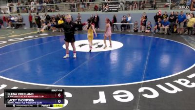 73 lbs Semifinal - Elena Vreeland, Alaska Battle Cats Wrestling Club vs Lacey Thompson, Bethel Freestyle Wrestling Club