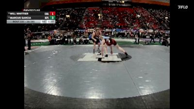 3A 285 lbs Quarterfinal - Marcus Garcia, New Plymouth vs Will Whittier, Challis