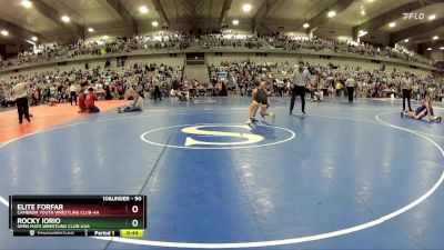 90 lbs Cons. Round 4 - Elite Forfar, Cameron Youth Wrestling Club-AA vs Rocky Iorio, Open Mats Wrestling Club-AAA