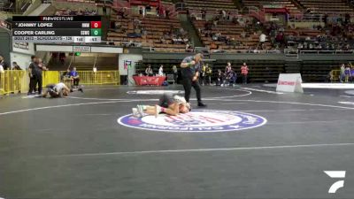 Schoolboys - 126 lbs Cons. Semis - Cooper Carling, Sierra Sabers Wrestling Club vs Johnny Lopez, Red Wave Wrestling