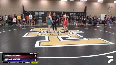 225 lbs Round 1 - Savannah Sistad, Female Elite Wrestling vs Bralyyn Wagler, Iowa