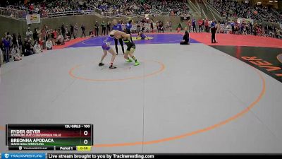 100 lbs Quarterfinal - Breonna Apodaca, Idaho Gold Wrestling vs Ryder Geyer, Roseburg Mat Club/Umpqua Valle