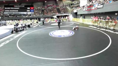 75 lbs Champ. Round 1 - Jillian Vollhardt, Red Wave Wrestling vs Arina Manrique, Fremont Warriors Wrestling Club