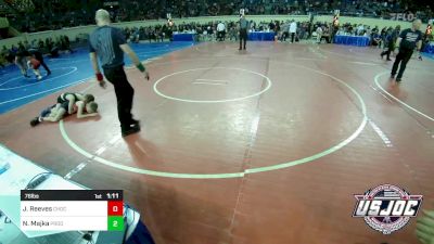 76 lbs Round Of 16 - Joseph Reeves, Choctaw Ironman Youth Wrestling vs Noah Majka, Prodigy Wrestling