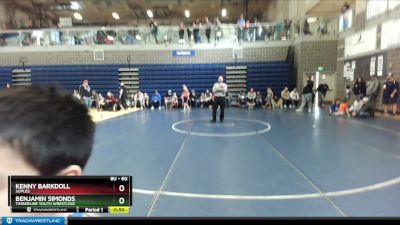 60 lbs Quarterfinal - Benjamin Simonds, Timberline Youth Wrestling vs Kenny Barkdoll, Suples