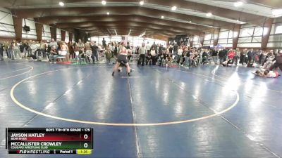 175 lbs 3rd Place Match - McCallister Crowley, Cougars Wrestling Club vs Jayson Hatley, Bear River