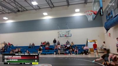 170/15u170 Round 3 - Destiny Vazquez, Next Level Wrestling Club vs Ella Burgess, C2X