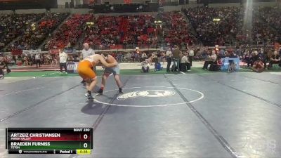 3A 220 lbs Cons. Round 1 - Artzeiz Christiansen, Marsh Valley vs Braeden Furniss, Teton