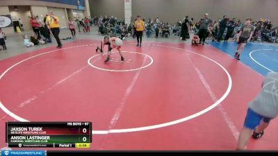 97 lbs Semifinal - Anson Lastinger, Cardinal Wrestling Club vs Jaxson Turek, NB Elite Wrestling Club