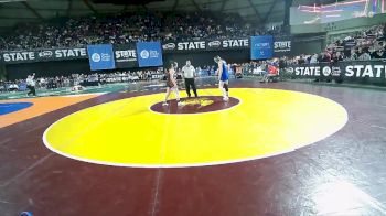 Girls 1B/2B/1A 130 Champ. Round 2 - Mikayla Angelovich, Willapa Valley (Girls) vs Morgan Hendrickson, Republic-Curlew (Girls)