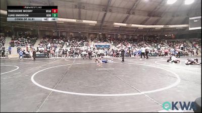 52 lbs Consi Of 16 #1 - Theodore Mosby, Wyandotte Youth Wrestling vs Luke Emerson, Hennessey Takedown Club