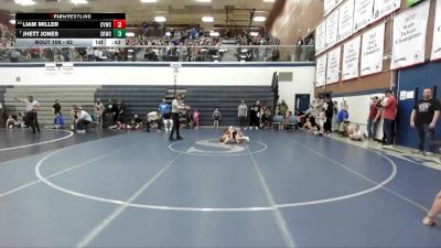 62 lbs Champ. Round 1 - Jhett Jones, Snake River Wrestling Club vs Liam Miller, Clearwater Valley Wrestling Club