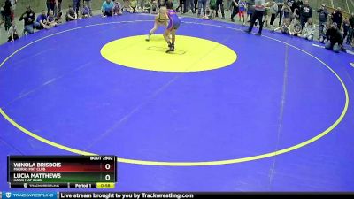 70 lbs Champ. Round 1 - Lucia Matthews, Hawk Mat Club vs Winola Brisbois, Madras Mat Club