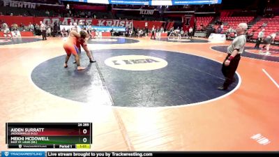 2A 285 lbs Cons. Round 2 - Aiden Surratt, Jacksonville (H.S.) vs Mekhi McDowell, East St. Louis (Sr.)