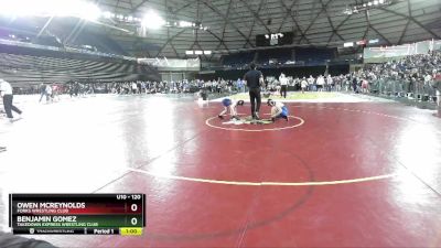 120 lbs Cons. Round 3 - Benjamin Gomez, Takedown Express Wrestling Club vs Owen McReynolds, Forks Wrestling Club