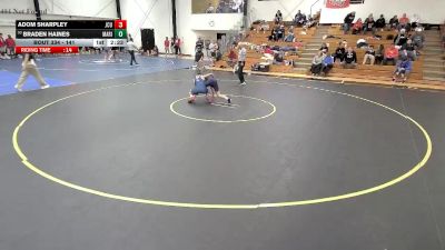 141 lbs Quarterfinal - Braden Haines, Marian University (IN) vs Adom Sharpley, John Carroll