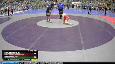 149 lbs Champ. Round 2 - David Centeno, Hermiston Wrestling vs Brayden Cooley, Lower Columbia Wrestling Club