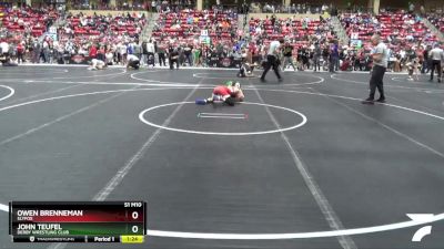 88 lbs Champ. Round 1 - John Teufel, Derby Wrestling Club vs Owen Brenneman, SlyFox