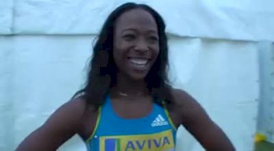 Marshavet Myers after big 100 win at 2010 London Diamond League
