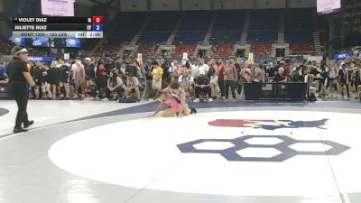 120 lbs Champ. Rd Of 32 - Violet Diaz, Iowa vs Juliette Ruiz, Kentucky