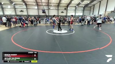 160 lbs Cons. Round 3 - Seiichi Naddy, California vs Skyler Salzman, Hillsboro Mat Club