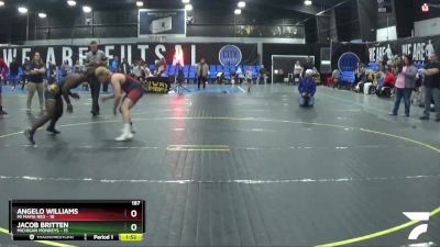 187 lbs Round 2 (8 Team) - Angelo Williams, Mi Mafia Red vs Jacob Britten, Michigan Monkeys