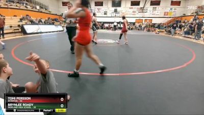 125 lbs Quarterfinal - Brynlee Roady, Worland High School vs Tomi Persson, Riverton