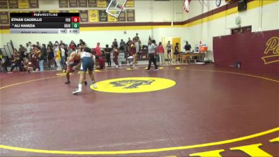 174 lbs 5th Place Match - Ethan Caudillo, Fresno City College vs Ali Hamzia, Santa Rosa Junior College