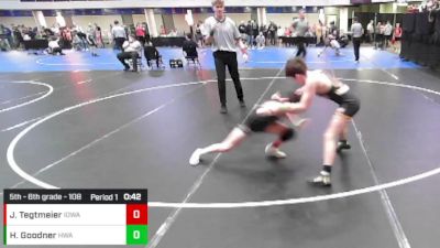 5th - 6th grade - 108 Cons. Round 3 - Josh Tegtmeier, Iowa vs Henry Goodner, Hawkeye Wrestling Academy