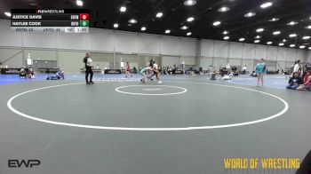 110 lbs Rr Rnd 2 - Justice Davis, SOTM Lady Outlaw vs HAYLEE COOK, Untouchables Girls Teal