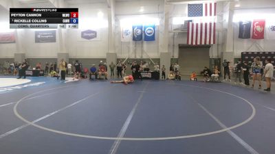 145 lbs Cons. Quarters - Peyton Cannon, Mountain Lion Wrestling Club vs Rickelle Collins, Carbon Wrestling