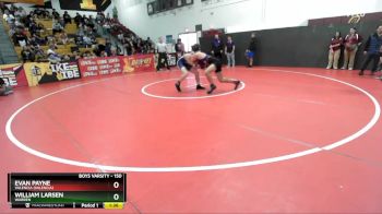 150 lbs Quarterfinal - William Larsen, Warren vs Evan Payne, Valencia (Valencia)