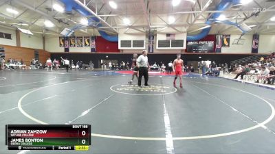 197 lbs Cons. Round 3 - Adrian Zamzow, Skyline College vs James Bonton, Sierra College