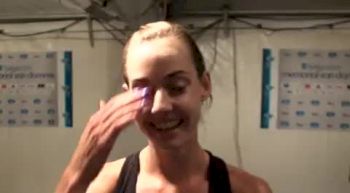 Molly Huddle after 5k American Record 14:44.76 2010 Brussels Diamond League
