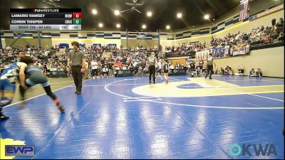 64 lbs Quarterfinal - Lamario Ramsey, Midwest City Bombers Youth Wrestling Club vs Corbin Thigpen, Choctaw Ironman Youth Wrestling