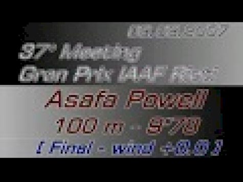 Asafa Powell 9.74 world record 100 m