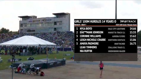 Youth Girls' 100m Hurdles, Semi-Finals 8 - Age 14