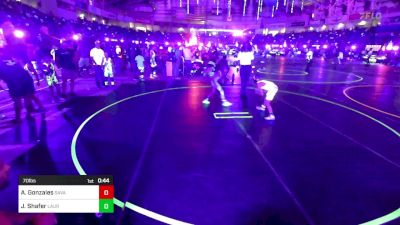 70 lbs Semifinal - Aj Gonzales, Savage House vs Jay Shafer, Laurel Matburners