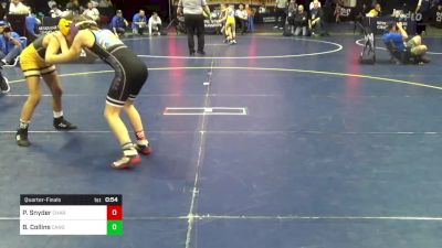 88 lbs Quarterfinal - Peyton Snyder, Chartiers Valley vs BriâElla Collins, Canon-McMillan