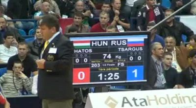 74kg Denis Tsargush Russia- vs. Gabor Hatos HUN-