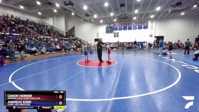 83 lbs Round 2 - Canon Horner, Natrona Colts Wrestling Club vs Andreas Kiser, Camel Kids Wrestling