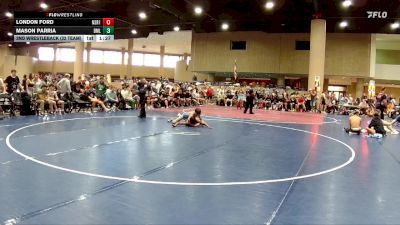 120 lbs 2nd Wrestleback (32 Team) - Mason Parria, Brother Melchior vs London Ford, North Shelby Regulators Red