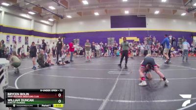72 lbs Round 2 - William Duncan, Sons Of Thunder vs Brycen Bolin, West Wateree Wrestling Club