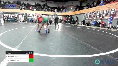 70 lbs Consi Of 4 - Sawyer Barnett, Redskins Wrestling Club vs Jameson Thomas, Norman North