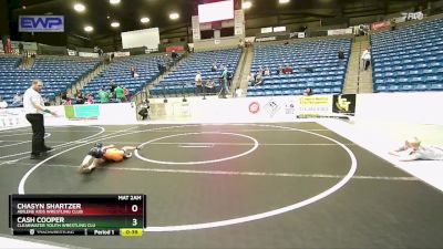 37-40 lbs 3rd Place Match - Chasyn Shartzer, Abilene Kids Wrestling Club vs Cash Cooper, Clearwater Youth Wrestling Clu