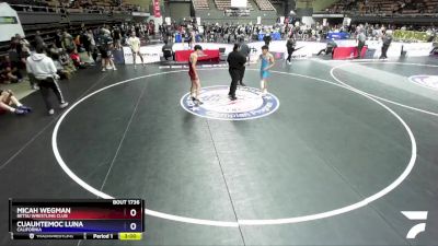 132 lbs Cons. Round 1 - Micah Wegman, Betsu Wrestling Club vs Cuauhtemoc Luna, California