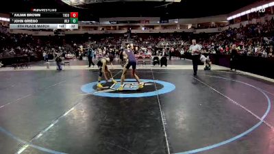 4A 107 lbs 5th Place Match - Julian Brown, Tucumcari vs John Griego, West Las Vegas